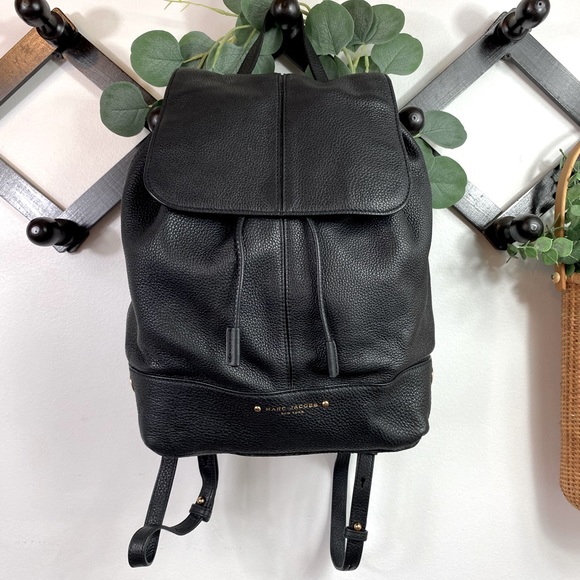 Marc Jacobs Handbags - Marc Jacobs Black Leather Drawstring Backpack